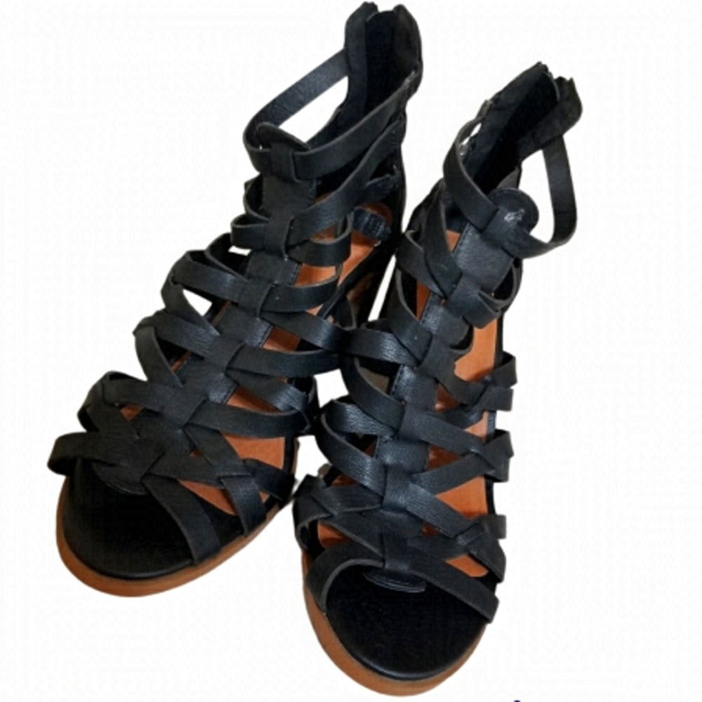 George Size 8 Black Strappy Sandals